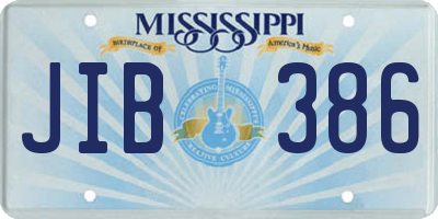 MS license plate JIB386