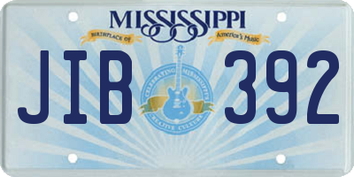 MS license plate JIB392