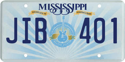 MS license plate JIB401
