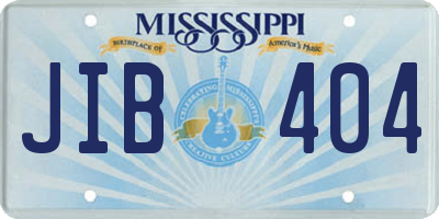 MS license plate JIB404