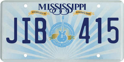 MS license plate JIB415