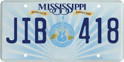 MS license plate JIB418