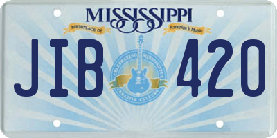 MS license plate JIB420