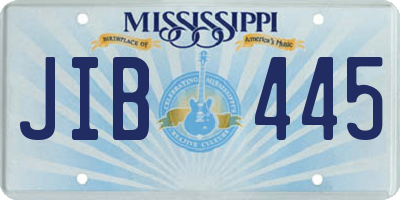 MS license plate JIB445
