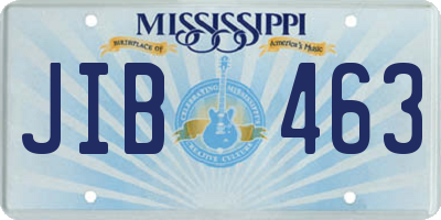 MS license plate JIB463