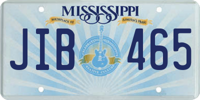MS license plate JIB465