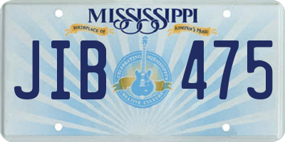 MS license plate JIB475
