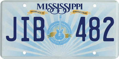 MS license plate JIB482