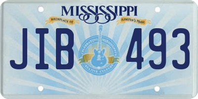 MS license plate JIB493