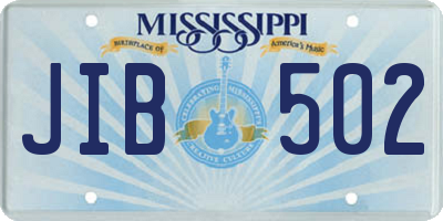 MS license plate JIB502