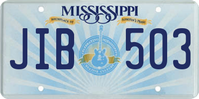 MS license plate JIB503