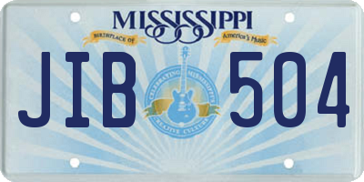 MS license plate JIB504