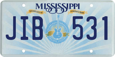 MS license plate JIB531