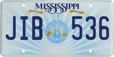 MS license plate JIB536