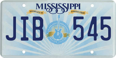 MS license plate JIB545