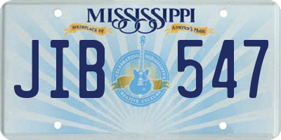 MS license plate JIB547