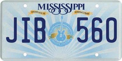 MS license plate JIB560