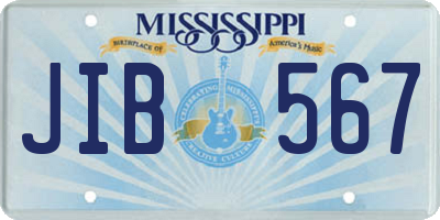 MS license plate JIB567