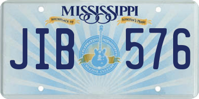 MS license plate JIB576
