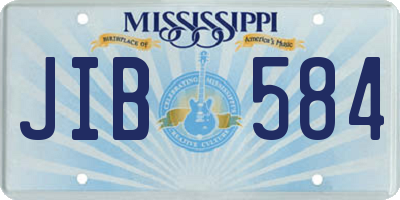 MS license plate JIB584