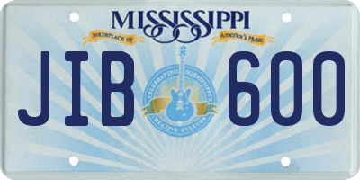 MS license plate JIB600