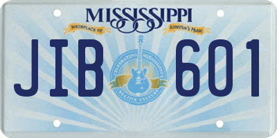 MS license plate JIB601
