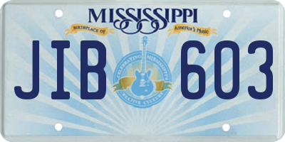 MS license plate JIB603