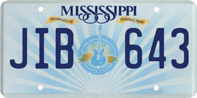 MS license plate JIB643