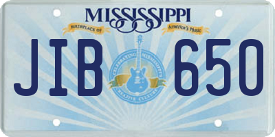 MS license plate JIB650