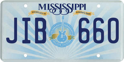 MS license plate JIB660