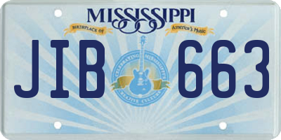 MS license plate JIB663