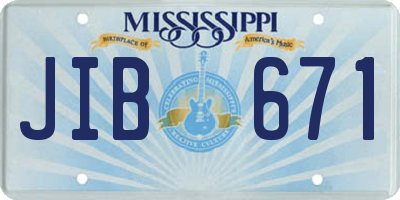 MS license plate JIB671