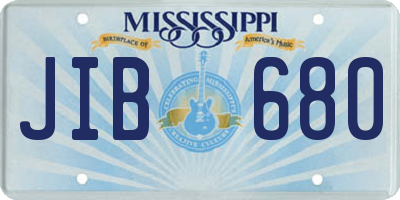 MS license plate JIB680