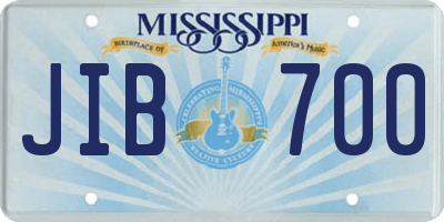 MS license plate JIB700