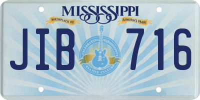 MS license plate JIB716