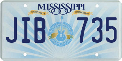 MS license plate JIB735