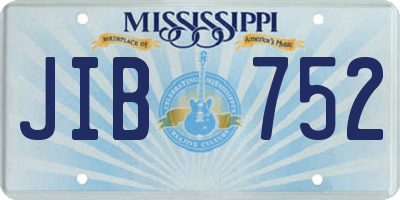 MS license plate JIB752