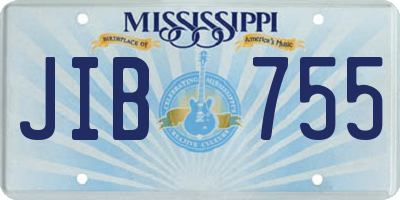 MS license plate JIB755