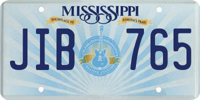 MS license plate JIB765