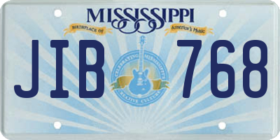 MS license plate JIB768