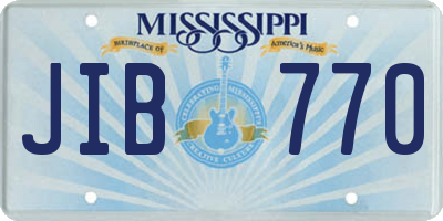 MS license plate JIB770