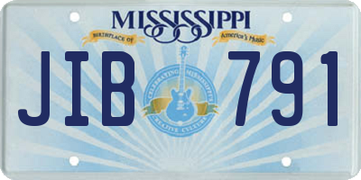 MS license plate JIB791