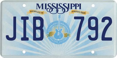 MS license plate JIB792