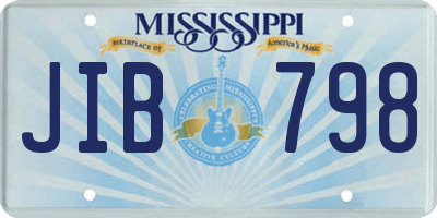 MS license plate JIB798