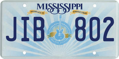 MS license plate JIB802