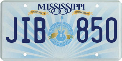 MS license plate JIB850