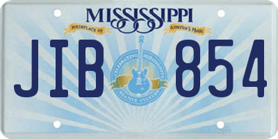 MS license plate JIB854