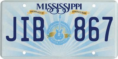 MS license plate JIB867