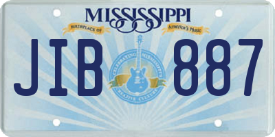 MS license plate JIB887