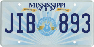 MS license plate JIB893